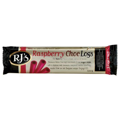 RJs Licorice Raspberry Choc Log Triple 120gm