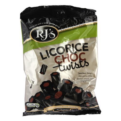 RJs Licorice Choc Twist 280g