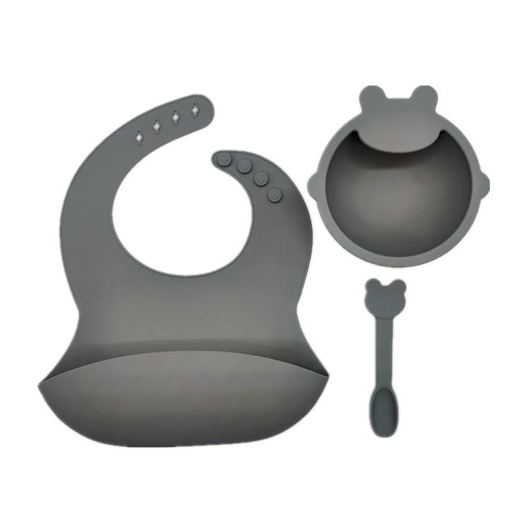 Silicone Bib, Bowl and Utensil Set