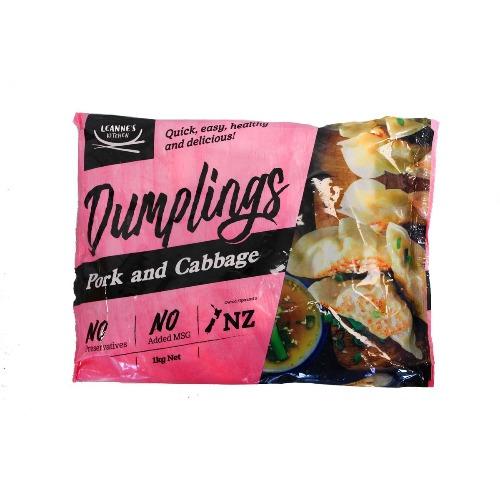 Leannes Kitchen Pork & Cabbage Dumplings 1kg