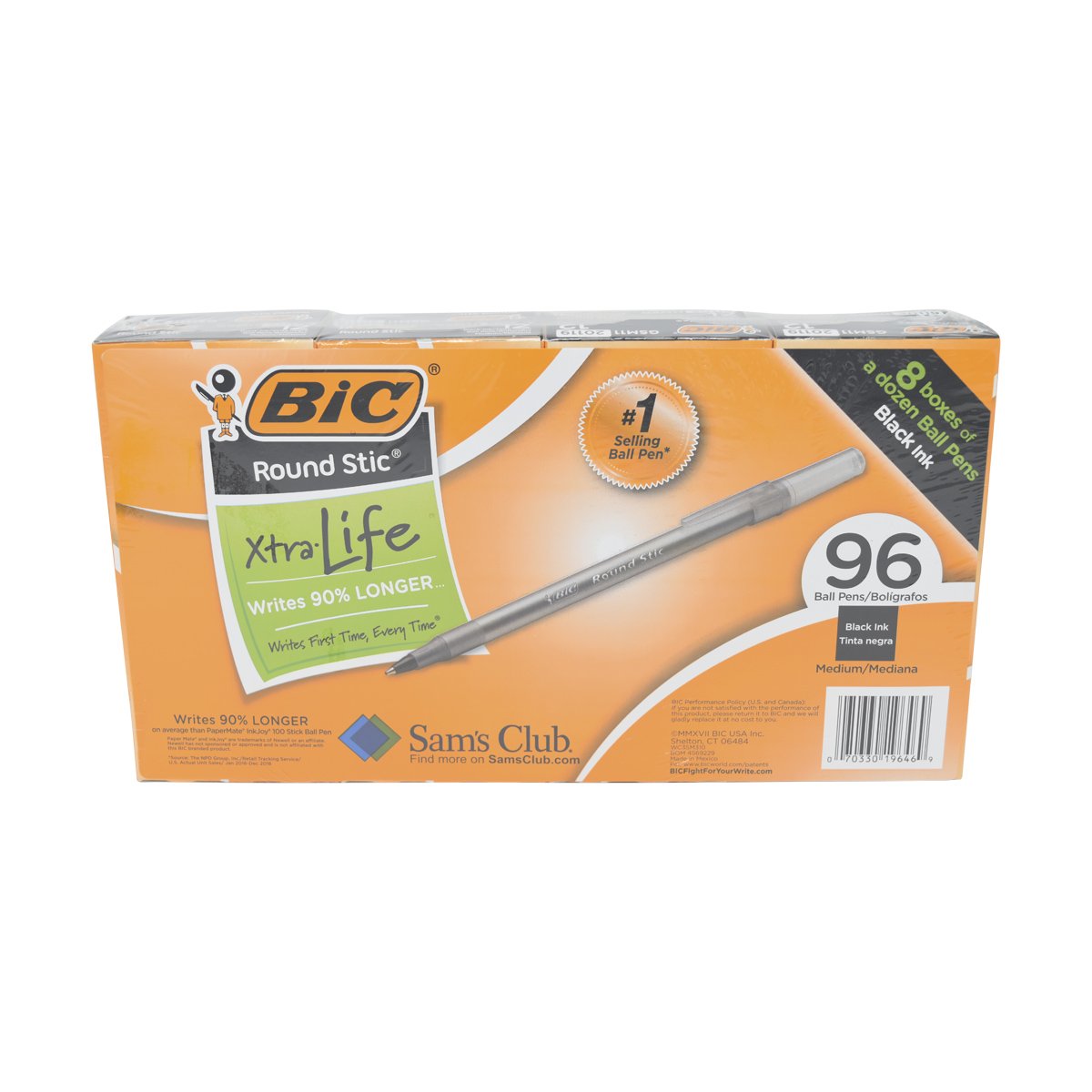 BIC Round Stick Black Pens