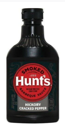 Hunt's Hickory Cracked Pepper BBQ Sauce 18 oz (no high fructose corn syrup)