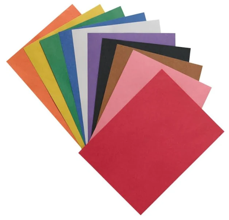 Heavyweight Construction Paper 200 Sheets -  10 Assorted Colors