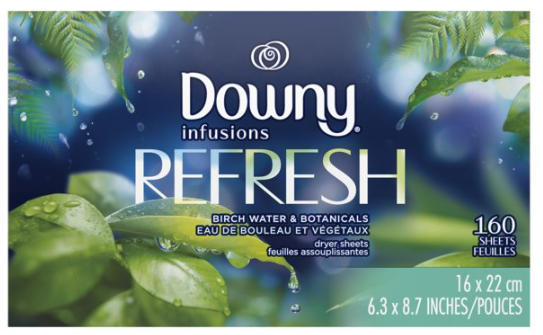 Downy Infusions Refresh Birch Water & Botanicals Dryer Sheets 160ct