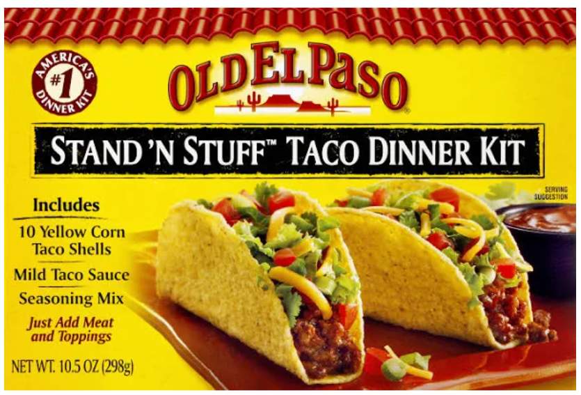 Old El Paso Taco Dinner Kit Stand 'n Stuff Shells 10 ct