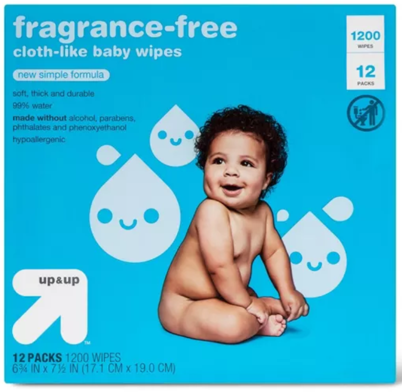 Up & Up Fragrance Free Baby Wipes, 12/100 ct pack