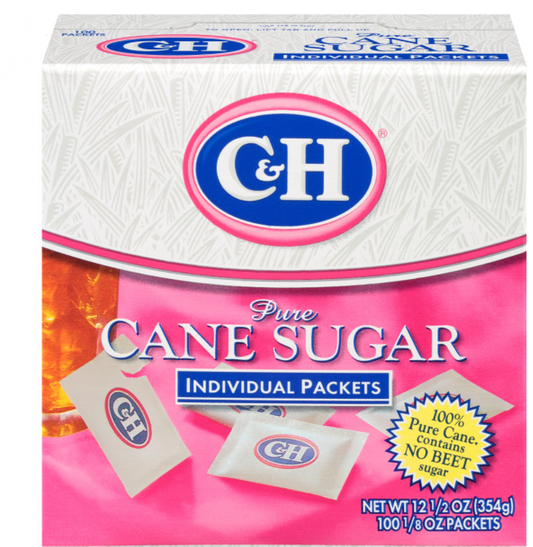 C&H Pure Cane Sugar Individual Packets 100pkt