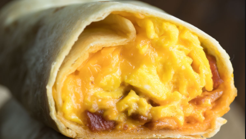 Bacon Cheese Breakfast  Burrito