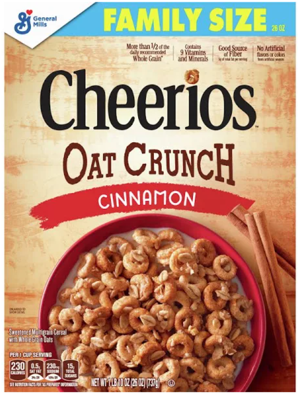 General Mills Cheerios Oat Crunch Cinnamon 26 oz