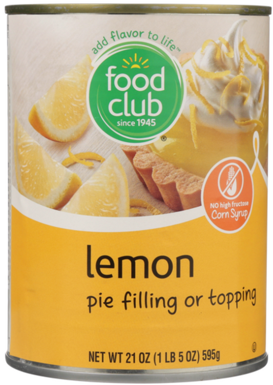 Food Club Lemon Pie Filling or Topping 21 oz