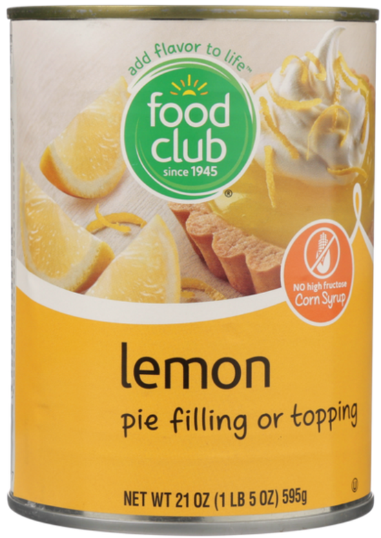 Food Club Lemon Pie Filling or Topping 21 oz