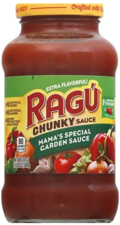 Ragu Chunky Sauce Mama's Special Garden Sauce 24oz