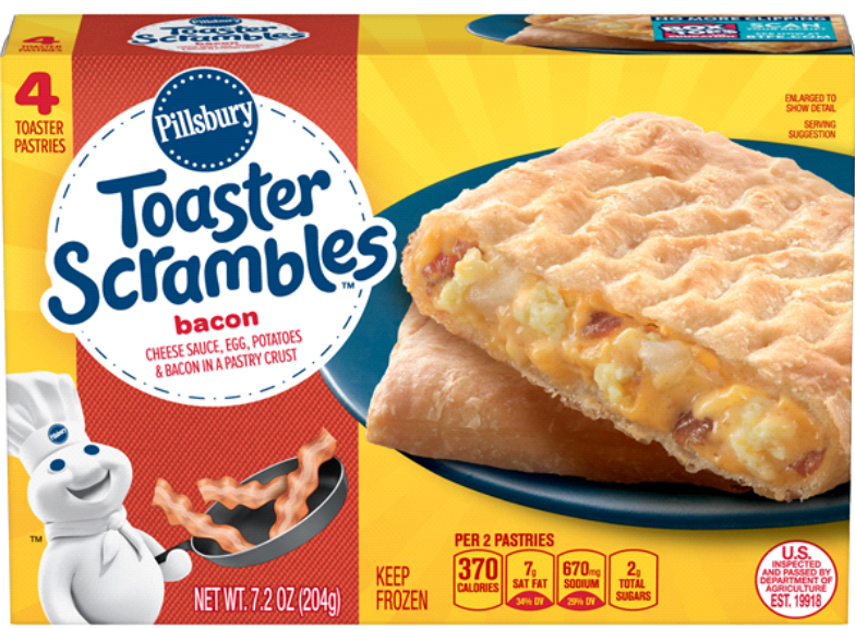 Pillsbury Toaster Scrambles Bacon Frozen Pastries 4 ct