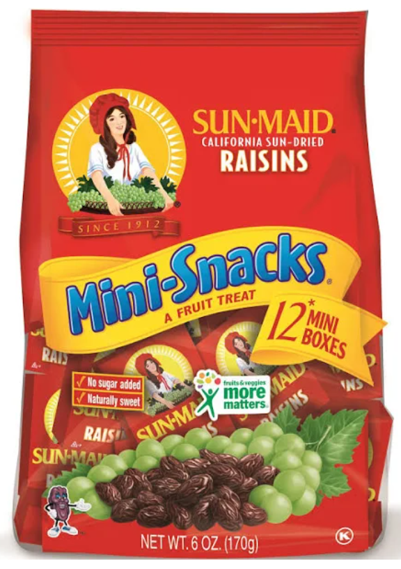 Sun-Maid Raisins Mini-Snacks 12 Mini Boxes