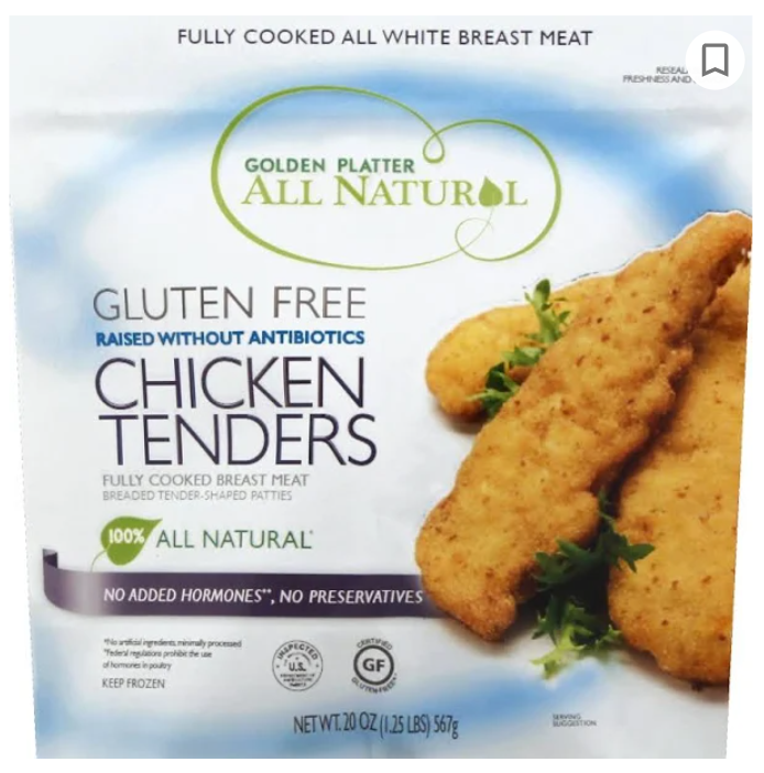 Golden Platter All Natural Gluten Free Chicken Tenders 20 oz