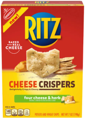 Nabisco Ritz Cheese Crispers Four Cheese & Herb Potato and Wheat Chips 7oz