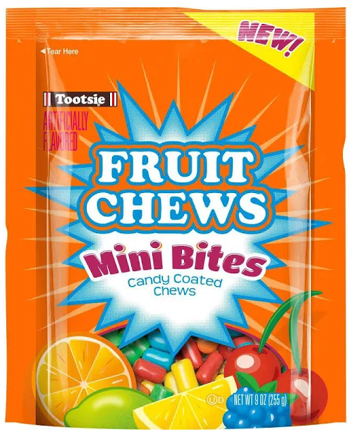 Tootsie Roll Fruit Chews Mini Bites Candy 9 oz