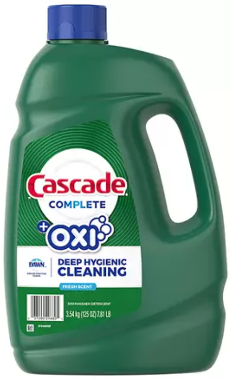 Cascade Complete Dawn Gel Dishwasher Detergent Fresh Scent  Plus Oxi 125 oz