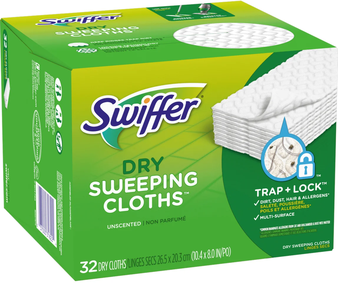 Swiffer Dry Sweeping Cloths Unscented 32 Cloths 10.4x8"