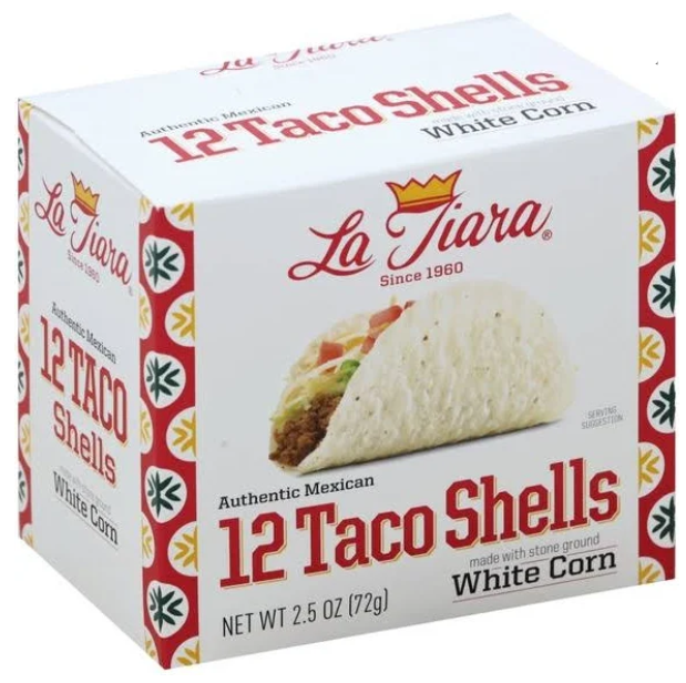 La Tiara White Corn Taco Shells 12ct