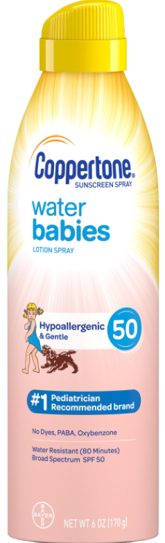 Coppertone Water Babies Sunscreen Spray SPF50 6 oz