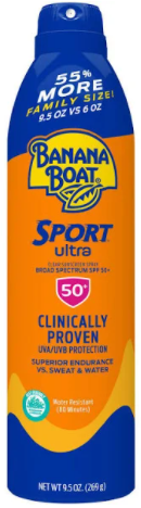 Banana Boat Ultra Sport Clear Sunscreen Spray - SPF 50+, 9.5oz