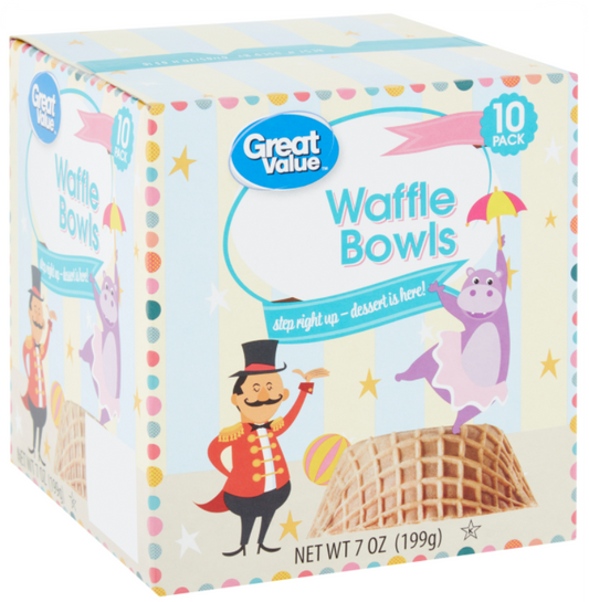 Great Value Waffle Bowls 7oz 10ct
