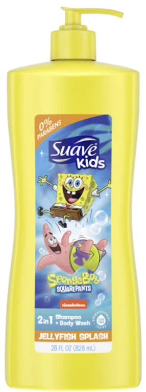 Suave Kids 2 in 1 Shampoo, Body Wash SpongeBob 28 fl oz