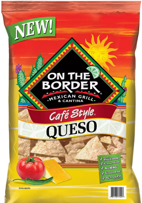 On The Border Cafe Style Queso Flavored Tortilla Chips 20oz