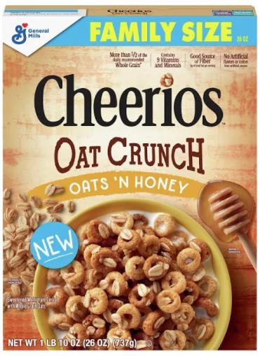 General Mills Oat Crunch Oats 'N Honey  Cheerios Cereal  26 oz