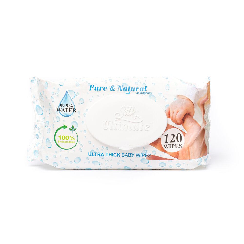 Silk Ultra Thick Baby Wipes 120pk