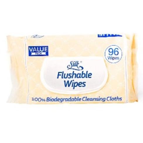 Silk Flushable Wipes 96pk