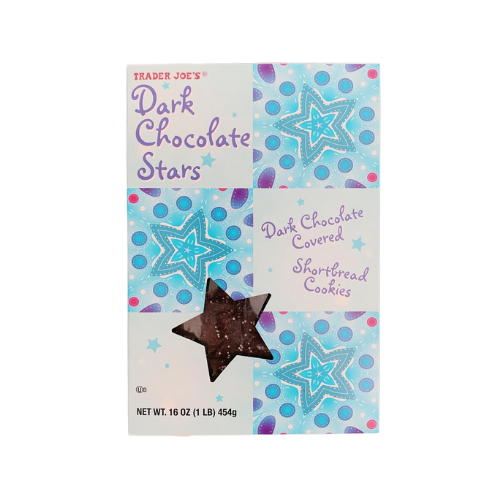 Dark Chocolate Stars Shortbread Cookies 16 oz