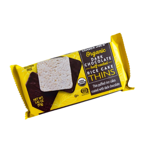 Organic Dark half-coated Chocolate Rice Cake Thins 3.42 oz