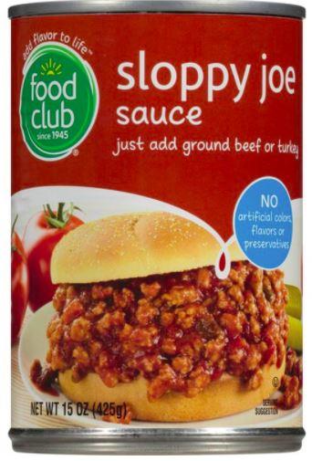 Food Club Sloppy Joe Sauce 15oz