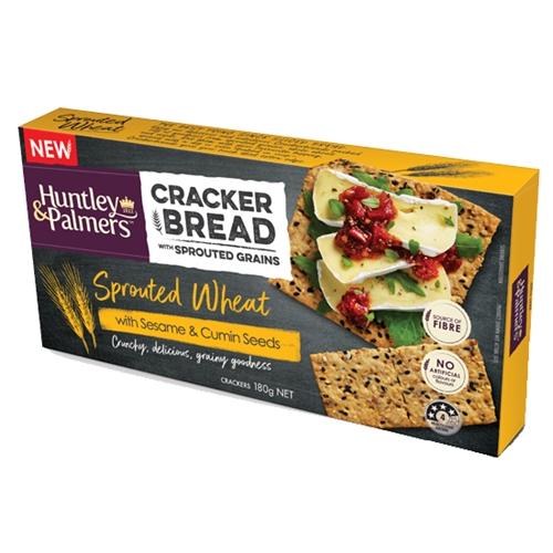 Huntley & Palmer Cracker Bread Sprouted Wheat - Sesame & Cumin Seeds 180gm