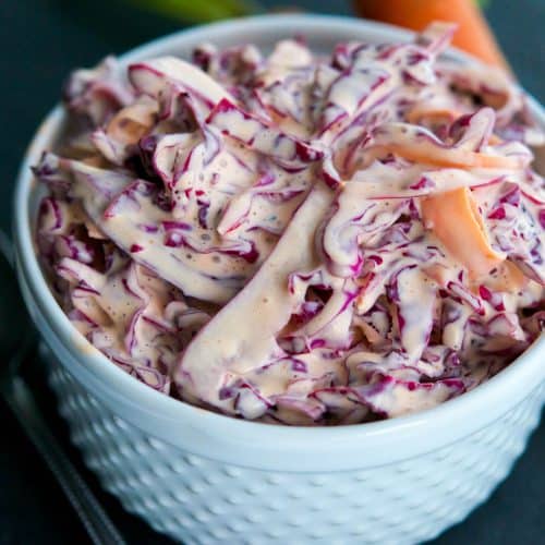 C&C Red Cabbage Salad - Sriracha Dressing