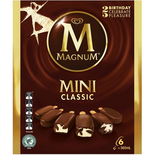 Magnum Mini Classic Icecream 6pk/360ml