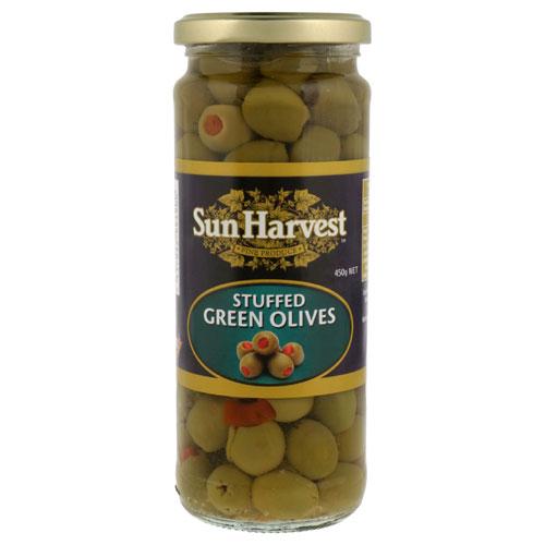 Sun Harvest Olives Green Stuffed 450g