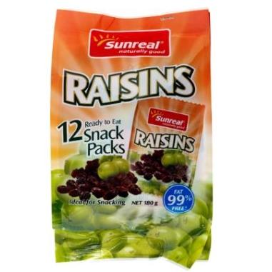 Sunreal Raisins Snack Pack 12g/12pk