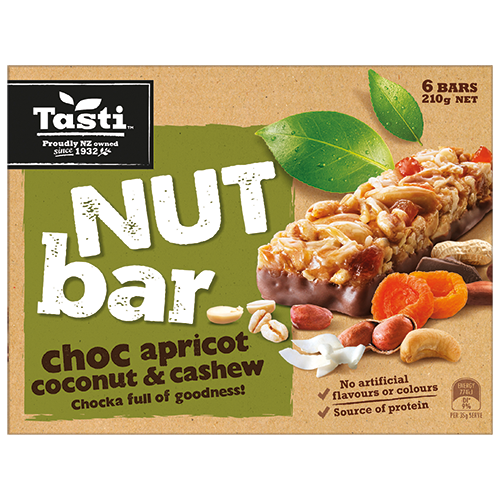 Tasti Nut Bar Choc Apricot, Coconut & Cashew 230g/6pk