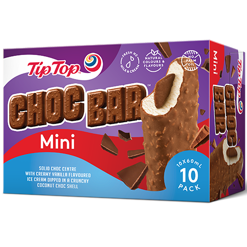 Tip Top Ice Cream Choc Bar Minis 10pk 600ml