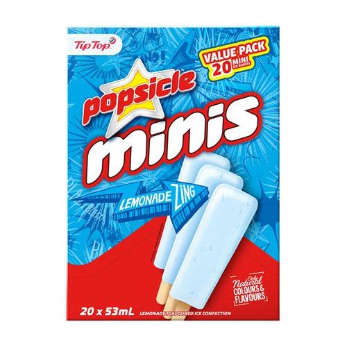 Tip Top Popsicle Mini Pops Lemonade 20pk
