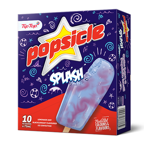 Tip Top Popsicle Splash Ice Block 10pk 730ml