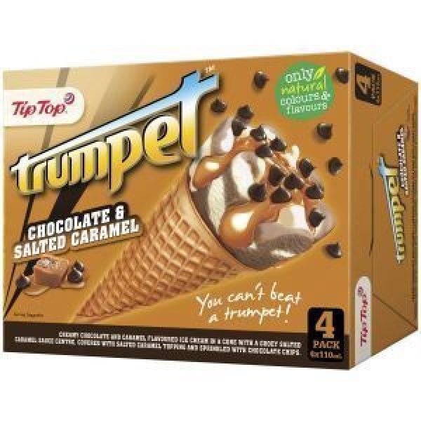 Tip Top Trumpet Salted Caramel Ice Cream On Cone 4pk