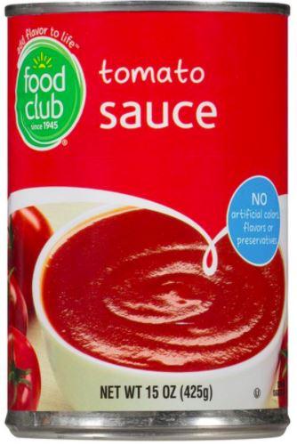 Food Club Tomato Sauce 15oz