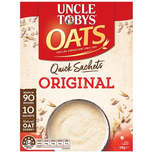 Uncle Tobys Quick Sachets Oat Original 10pk