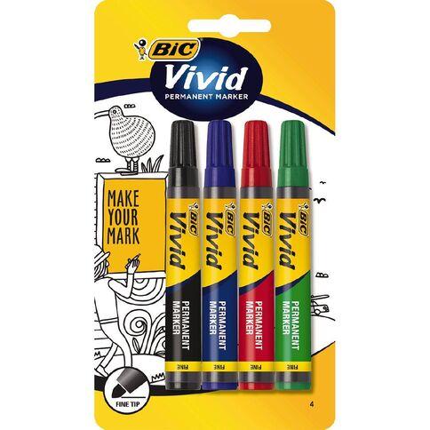 Bic Vivid Marker Fine Assorted 4pk