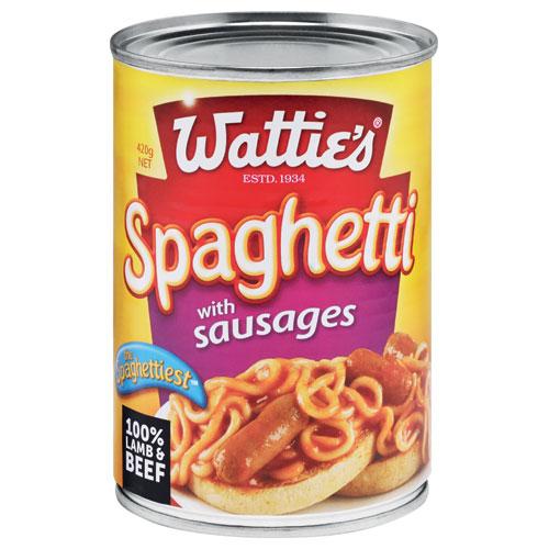 Watties Spaghetti w Sausages 420g