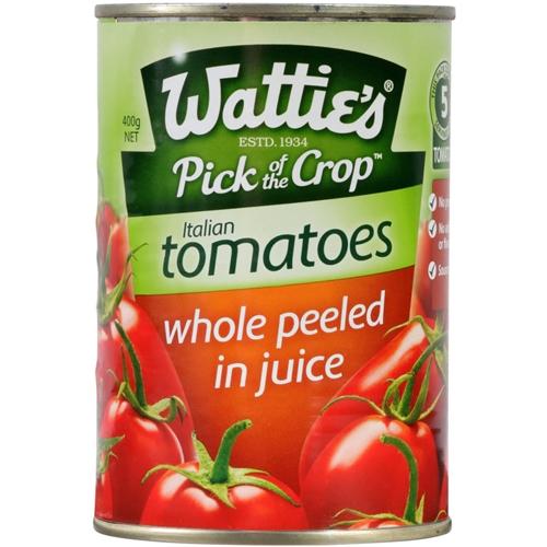 Watties Tomatoes Whole Peeled In Juice 400g